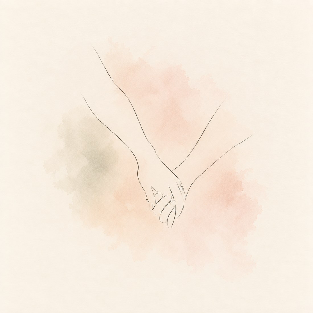 Two hands, in line and wash