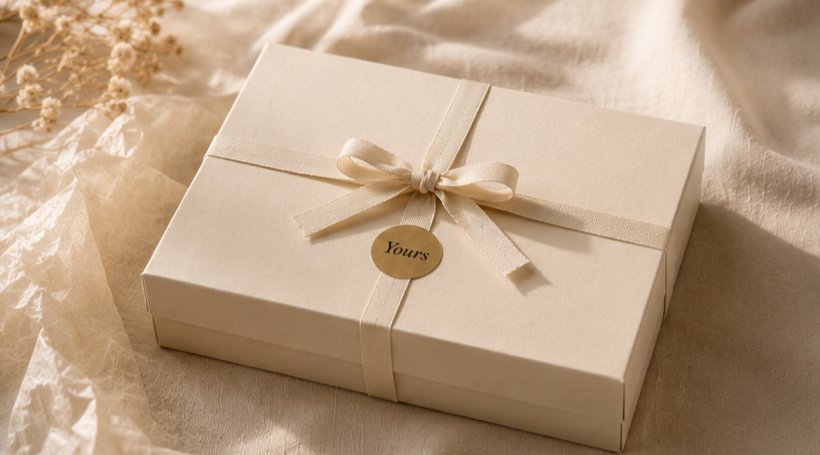 The closed box, tied and sealed